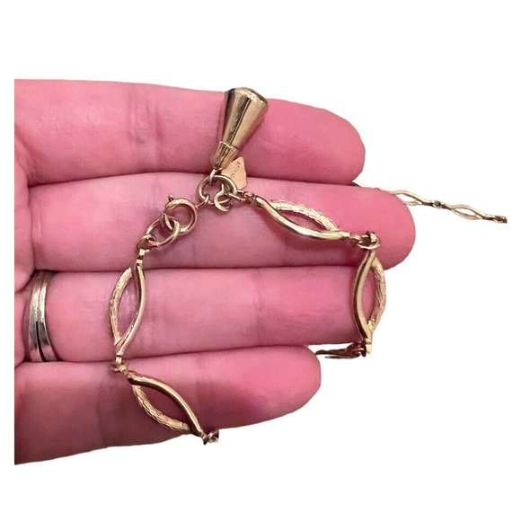 Vintage Signed SARAH COVENTRY Gold Tone Open Link Chain BRACELET Necklace Set - Picture 3 of 7